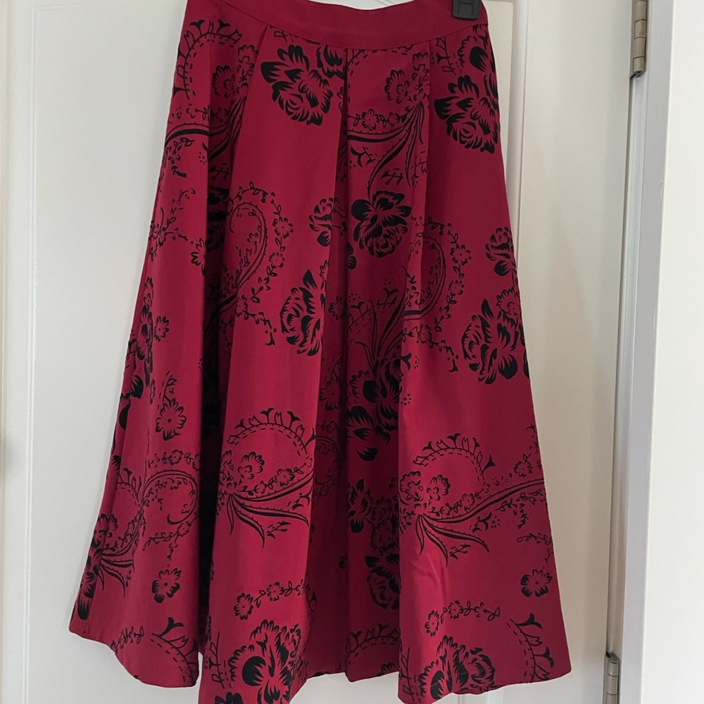 Midi length full swing skirt